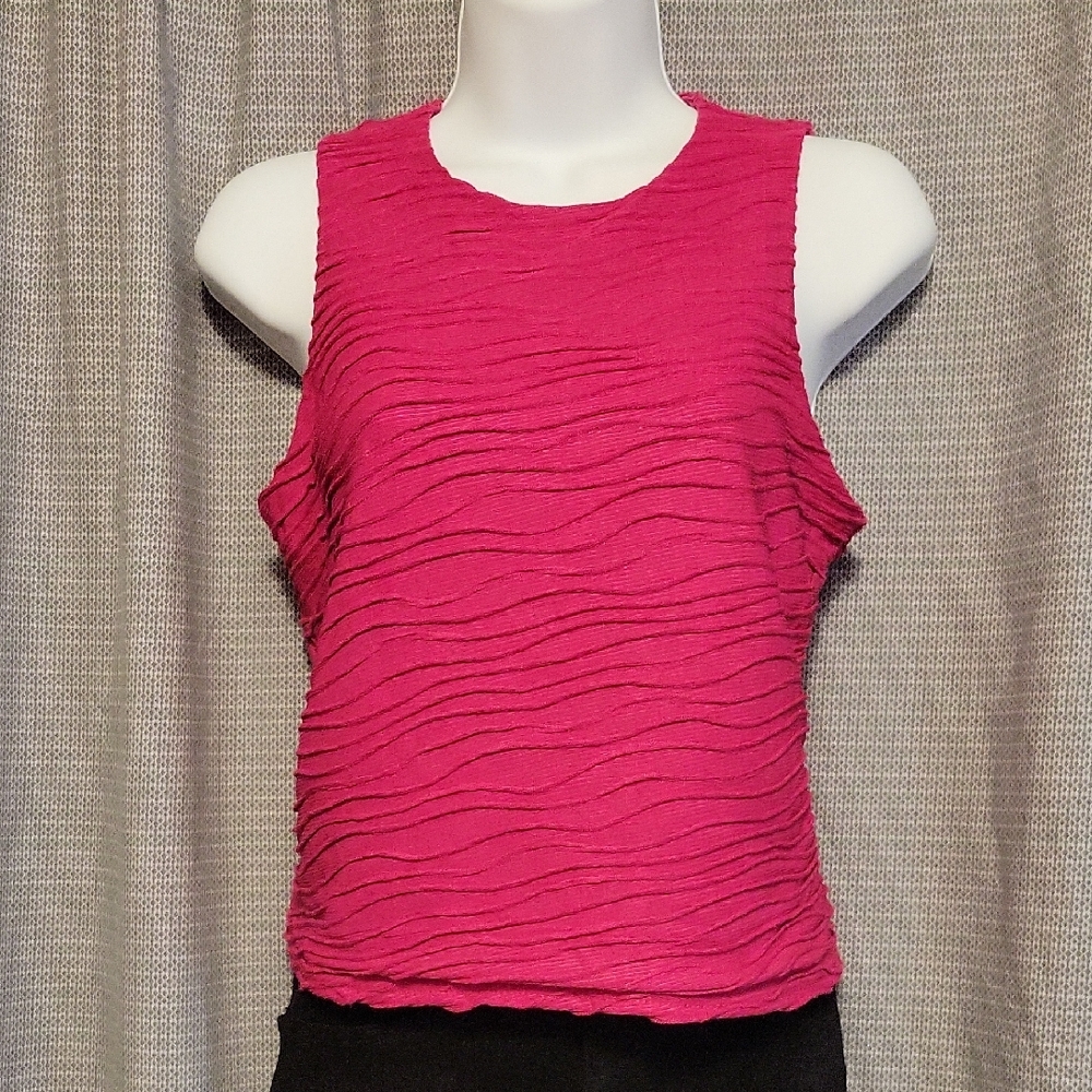 Pink Sleeveless Textured Top